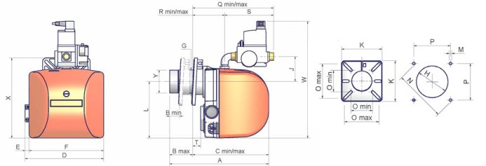 Серия IDEA LOW NOx [21 - 65 кВт] размеры